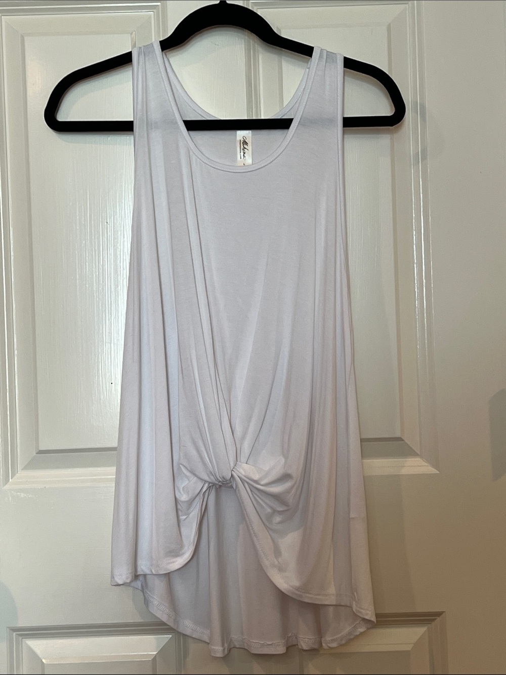 Mahina white front knot tank relaxed